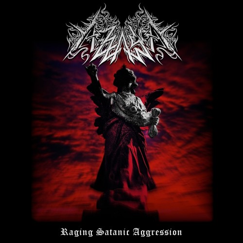 Capa de Raging Satanic Aggression, EP dos Azzaya lançado em 2024