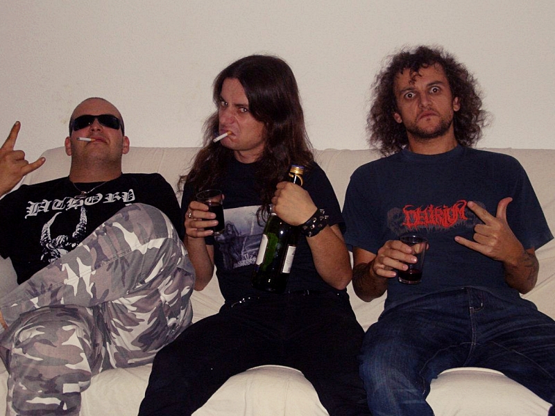 Koraxid, Azarath e Enjendro durante a fase The New Millenium Sessions de Grievance