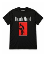 t-shirt-preta-death-metal-forca-bruta-com-estampado-de-caveira-preta-sobre-fundo-vermelho-merch-para-fas-de-metal